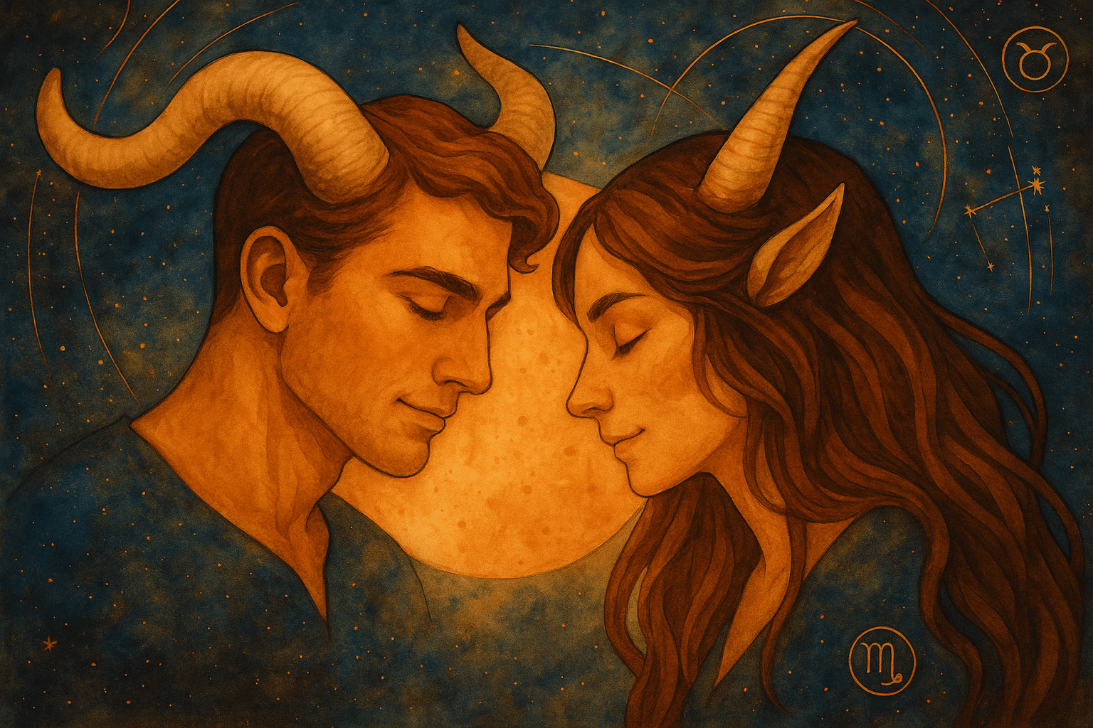 Taurus and Capricorn Mystical Background